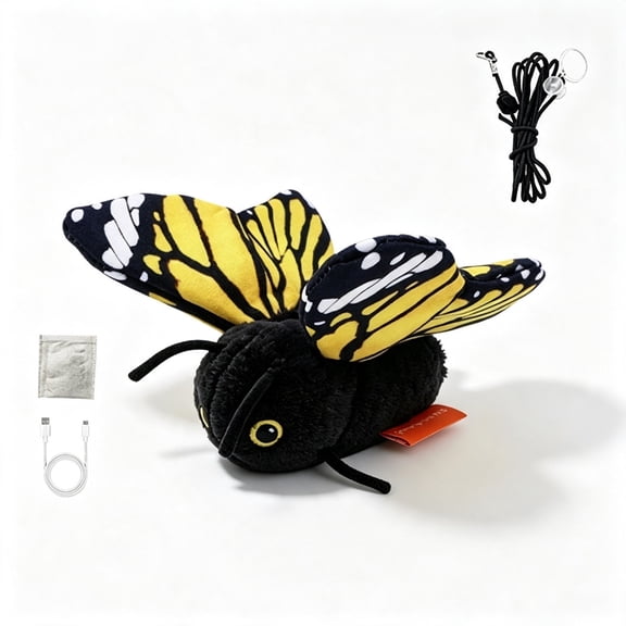 Rechargeable Flapping Toy - Moving Wing Stuffed with 3 Modes, USB Rechargeable, Simulated Insect Decor