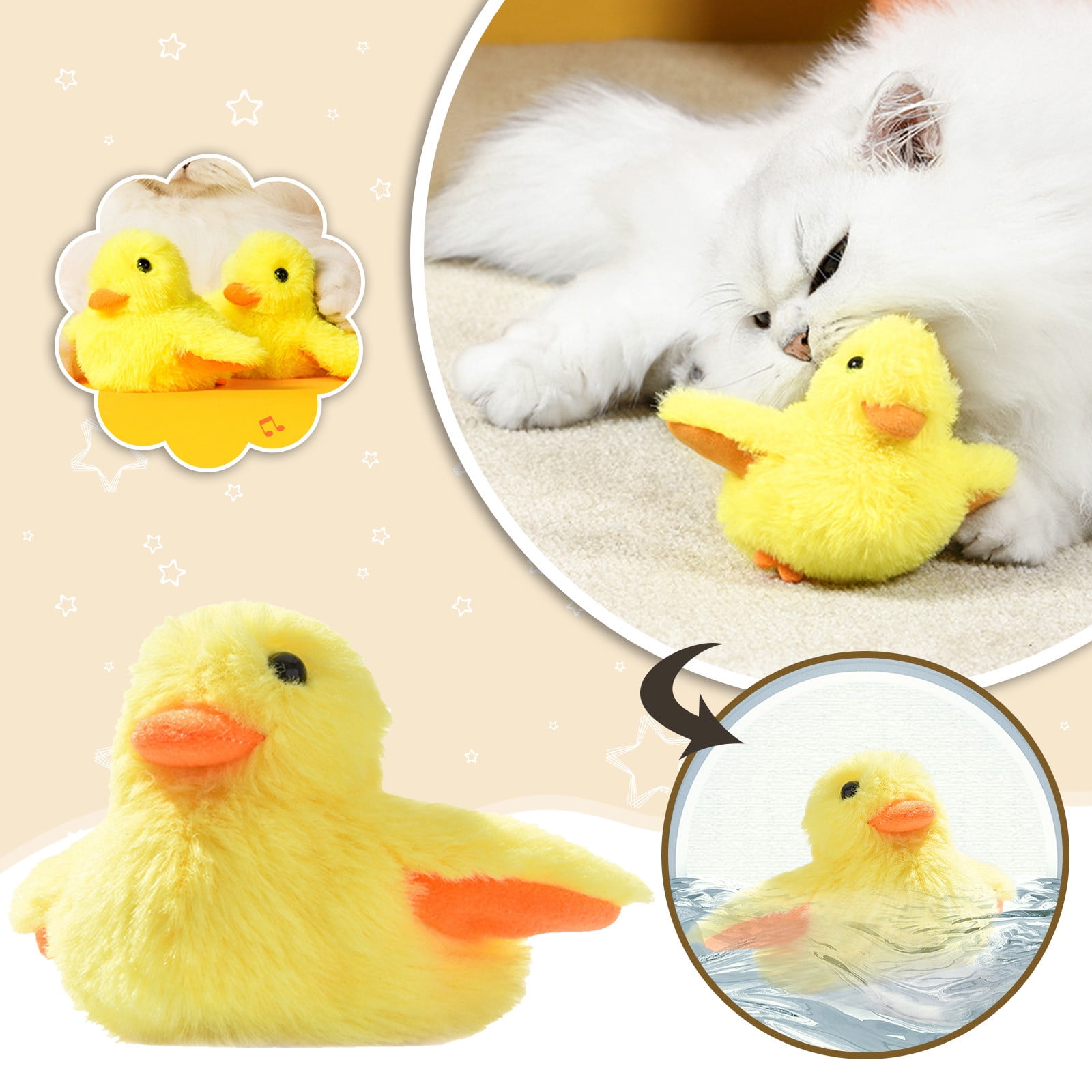 Rechargeable Flapping With Lifelike Quack Chirping Beating Cat Toys