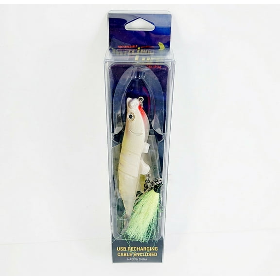 Rechargeable Flashing LED Viber Fishing Lures Prawn Baits Crankbait Tiger Shrimp