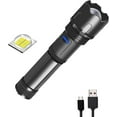 thumbnail image 1 of Rechargeable Flashlight 1200 Lumen - Tactical Flashlight Single Mode LED with Battery and USB Cable - IPX5 Waterproof Zoomable Torch, 1 of 5