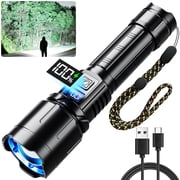 Rechargeable Flashlight 990000 High Lumens, LED Super Bright Flash Light, Tactical Flashlights with LCD Power Display, 6 Modes, Waterproof, Brightest Flashlight for Emergencies Camping
