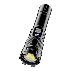 Rechargeable Flashlight High Lumens, Super Bright LED Flash Light with LCD Battery Display, USB C Rechargeable Flashlight, Adjustable Focus Long Range Flashlight for Camping, Outdoor Emergency