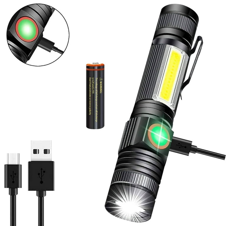 Rechargeable Flashlight, Maspost Magnetic Flashlights with Clip