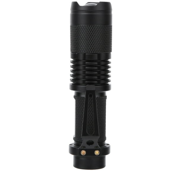 Rechargeable Flashlight with Telescopic Dimming for Outdoor Use - Black Aluminium Alloy LED Strong Light