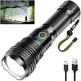 thumbnail image 1 of Rechargeable Flashlights 100000 High Lumens, High Power Led Flashlight, XHP70.2 Powerful Tactical Flashlight with Zoomable, 5 Modes, IPX7 Waterproof, Flashlight for Camping, Hiking, Emergencies, 1 of 7