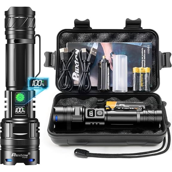 Rechargeable Flashlights 1000000 High Lumens Single One Mode Super Bright, High Powered LED Flashlight USB C, High Beam 3280 ft Long Lasting Powerful Heavy Duty Strong Flash Light For Security Hiking