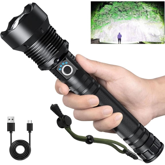 Rechargeable Flashlights 99,000 Lumens, Super Bright LED Flashlight High Lumens with USB , 5 Modes  Flashlight  Flash Light for  Camping Hiking