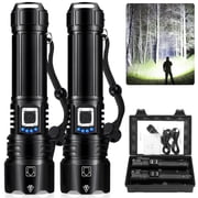 HIBIBUD Rechargeable Flashlights 2 Pack,990000 Lumens Super Bright LED,5 Modes for Home,Outdoor
