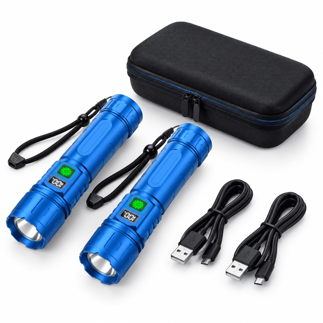 Rechargeable Flashlights High Lumens - 1500 Meters Long Beam Super ...
