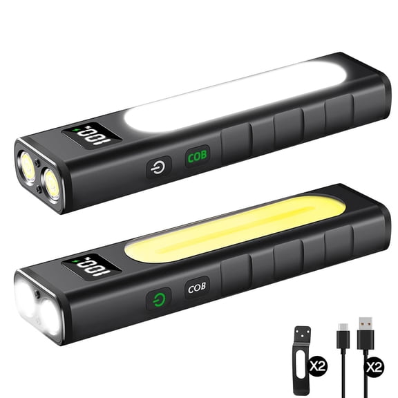 Rechargeable Flashlights High Lumens 1800, Flat EDC Flashlight Rechargeable, Magnetic Pocket Flashlight Super Bright, Powerful LED Flashlight for Home, Tactical Flash Lights as Christmas Gifts for Me