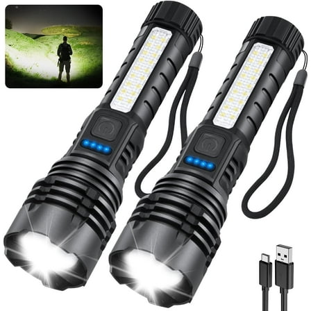 Rechargeable Flashlights High Lumens 990000, 7Mode Flashlights Rechargeable, Super Bright Flashlight, Adjustable Tactical Flash Light, , LED Flashlight for Emergency Home