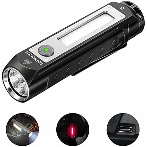 Rechargeable Flashlights High Lumens, Sofirn IF23 4000lm Flashlight 3-in-1 with side white light and RGB mode, IPX8 waterproof,long runtime, magnetic base, suitable for home, emergency, camping