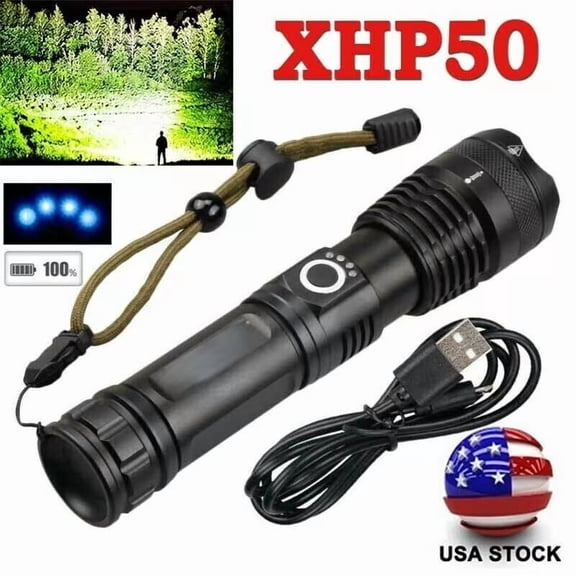 Rechargeable Flashlights High Lumens, Super Bright Flashlight, 5Modes LED Flashlight Rechargeable, Adjustable Tactical Flashlights High Powered, Flash Lights for Emergency Camping Home