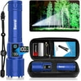 thumbnail image 1 of Rechargeable Flashlights High Lumens - Super Bright LED Tactical Flash Light, Powerful Waterproof Handheld USB C Flashlight for Camping,Emergencies,Home,5 Modes,Zoomable (1, Blue), 1 of 12
