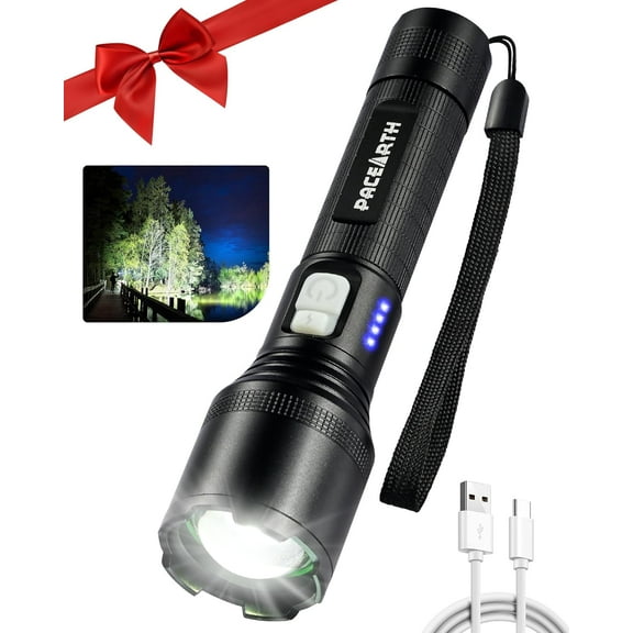 Rechargeable Flashlights High lumens, Super Bright LED Flashlight, 2000LM Brightest Flashlight, Powerful Tactical Flashlights with Instant Strobe Light, 5 Modes, Flash light for Emergencies, Camping