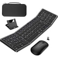 thumbnail image 1 of Rechargeable Foldable Keyboard with 2.4G Wireless + Bluetooth Mouse Combo, Folding Wireless Keyboard and Mouse with Portable Case for Windows, iOS, Android, macOS PC/Laptop/Tablet, 1 of 6