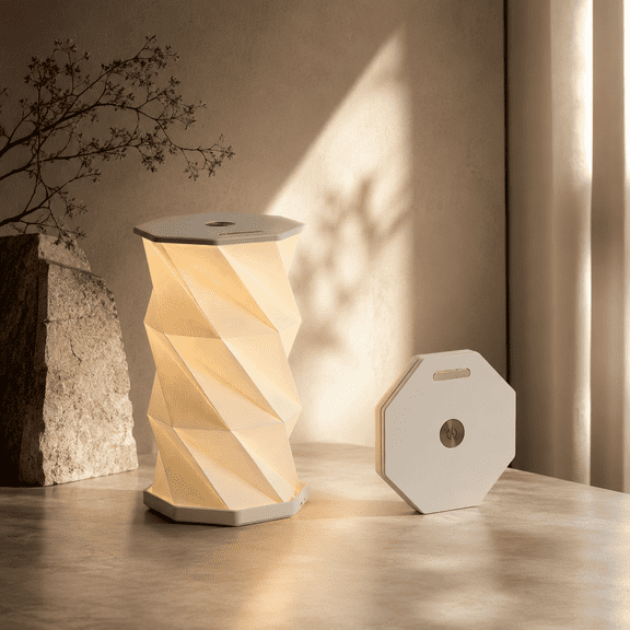 Rechargeable Foldable Paper Night Light, Portable Cordless Table Lamp with Touch Dimmer, Warm LED Bedside Lamp, Decorative Origami Lantern for Bedroom, Living Room, Travel & Camping