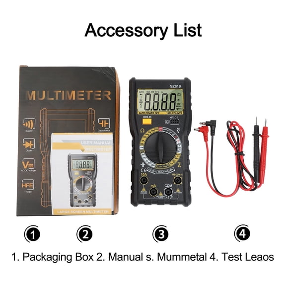 Rechargeable For Aneng Sz818 Digital Multimeter: Accurate Acdc Voltage & Ncv