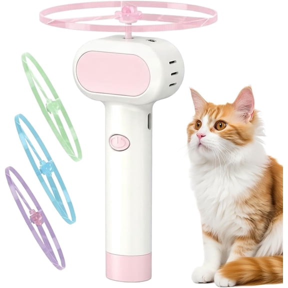 Rechargeable Glow Flying Disc Spinner Toy, 4-Blade Interactive Pet Toy for Exercise & Training, Lightweight Durable Play Toy for Dogs & Cats, Indoor & Outdoor Yard Garden Patio Use