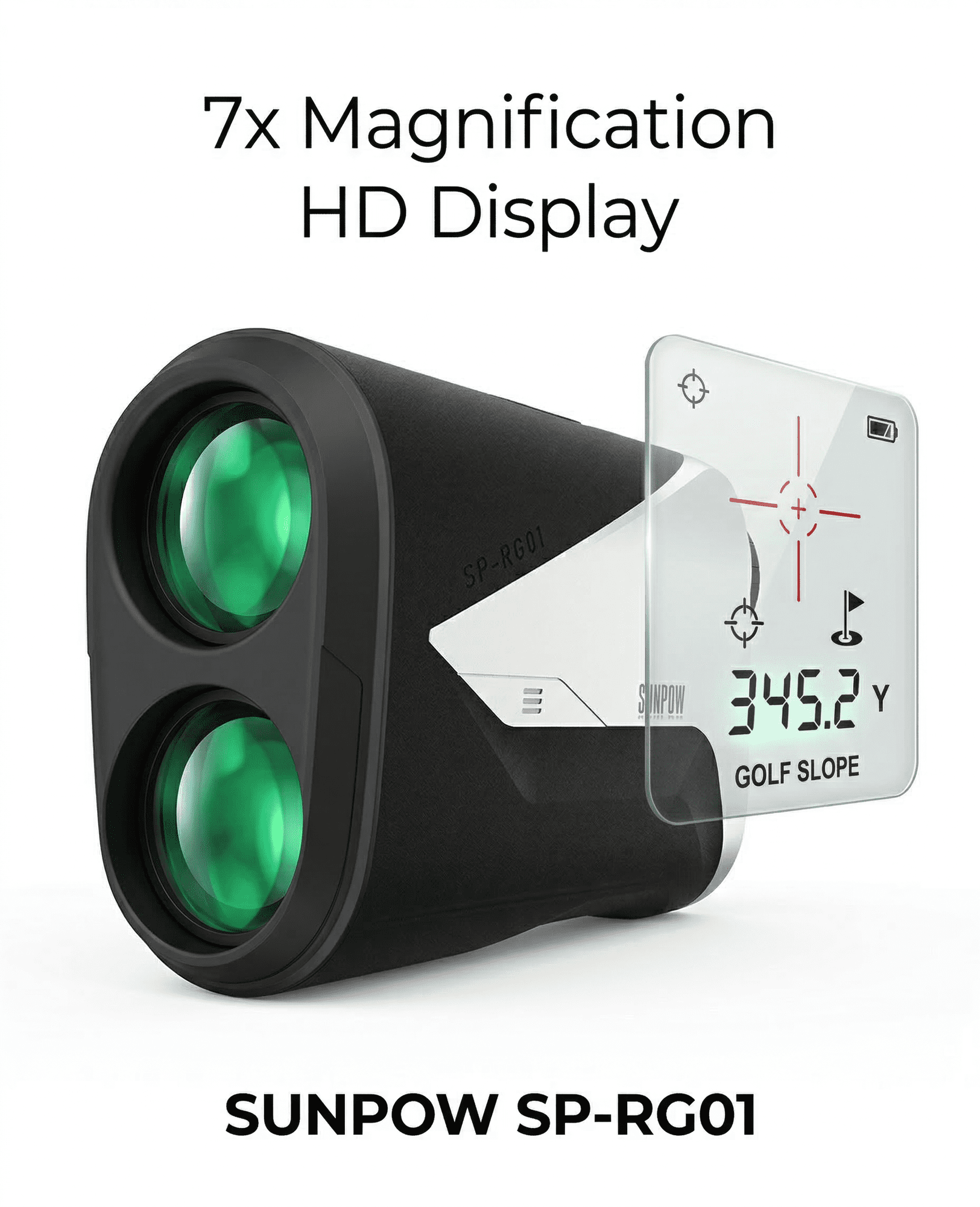 Rechargeable Golf Rangefinder with Slope 1000 Yards Range Finder Golf with Flag Pole Lock Vibration 7X Magnification for Golf & Hunting