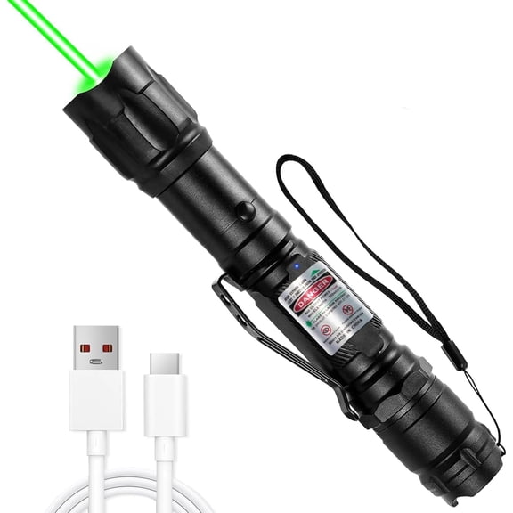 Rechargeable Green High Power Laser Pointer, Long Range Laser Pointer High Power with Star Cap for Astronomy Outdoors Construction