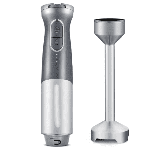 Rechargeable Hand Blender, Variable Speed Blending with One-Touch Power Button, Stainless Steel Blades, Portable, Easy Control Stick Mixer, Baby Food, Charcoal Grey