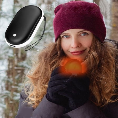 Rechargeable Hand Warmer 2400mAh, 3 Heat Settings, Portable USB Power Bank for Phones Compact Pocket Heater for Winter Sports Hunting Commuting Gifts