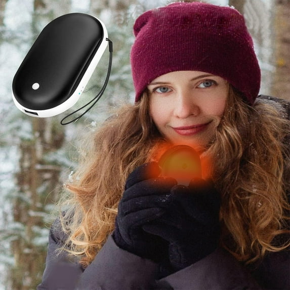Rechargeable Hand Warmer 2400mAh, 3 Heat Settings, Portable USB Power Bank for Phones Compact Pocket Heater for Winter Sports Hunting Commuting Gifts