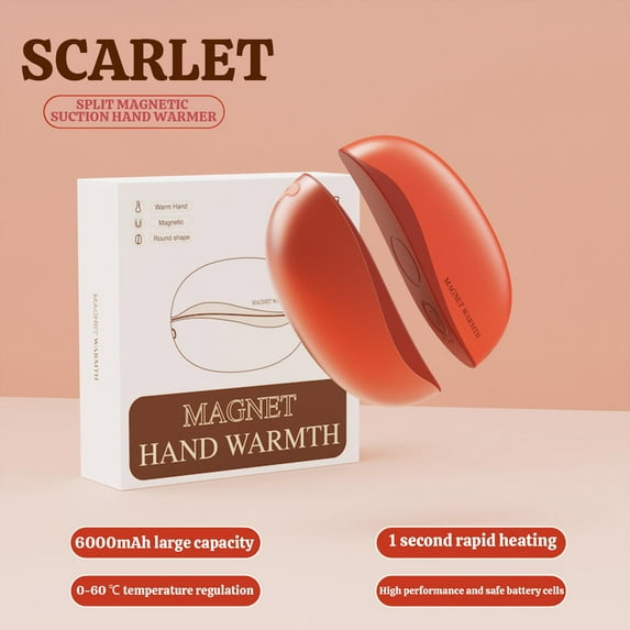 Rechargeable Hand Warmers 2-in-1 Magnetic Detachable Portable USB Heated Pouch with 3 Heat Settings Fast Heating for Outdoor Winter Camping Hiking Fishing Hunting Cold Weather Hand Warmer Gift