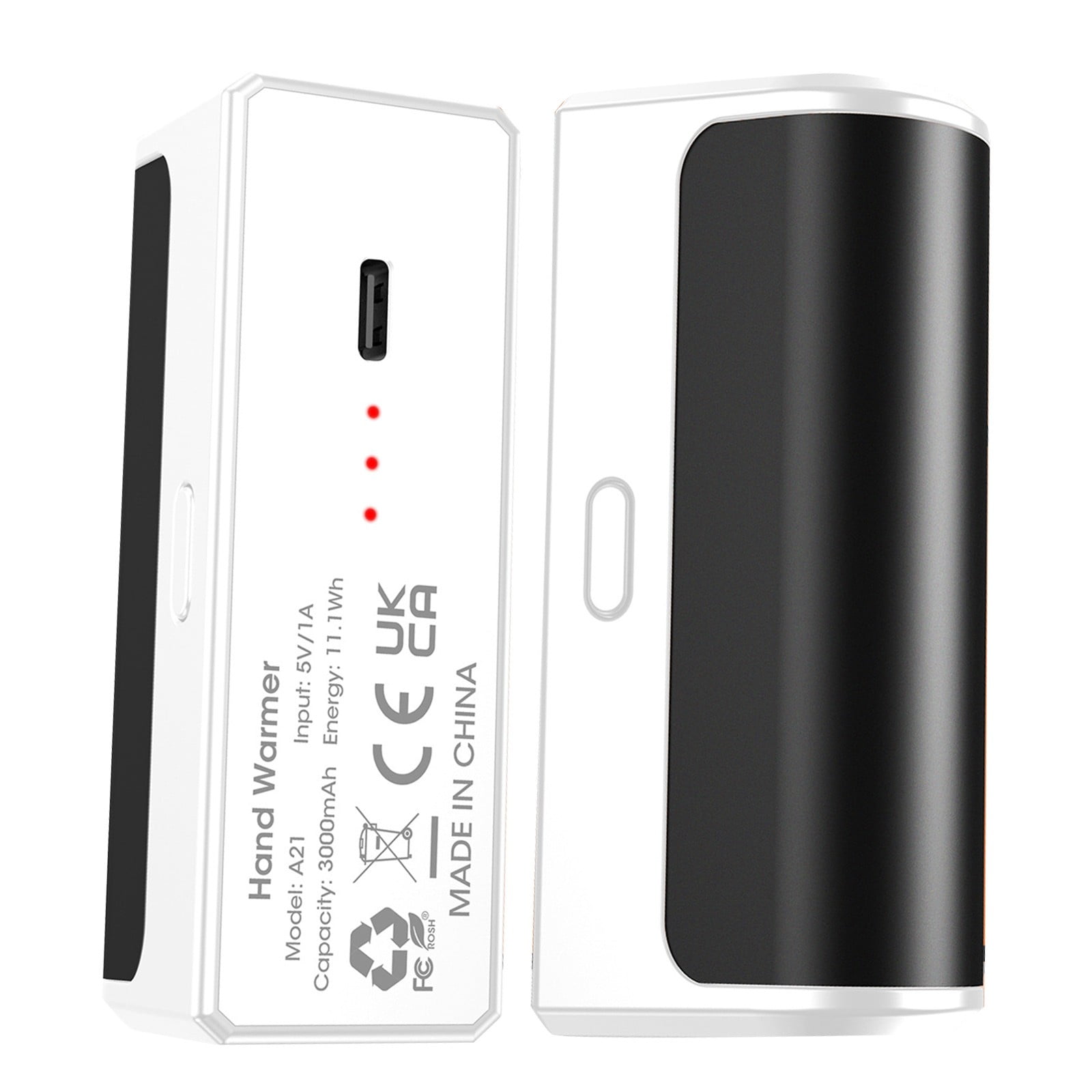 Rechargeable Hand Warmers 6000mAh Portable USB Heating Pockets 18Hrs Long Lasting Warmth for Outdoor Camping Hiking Winter Sports