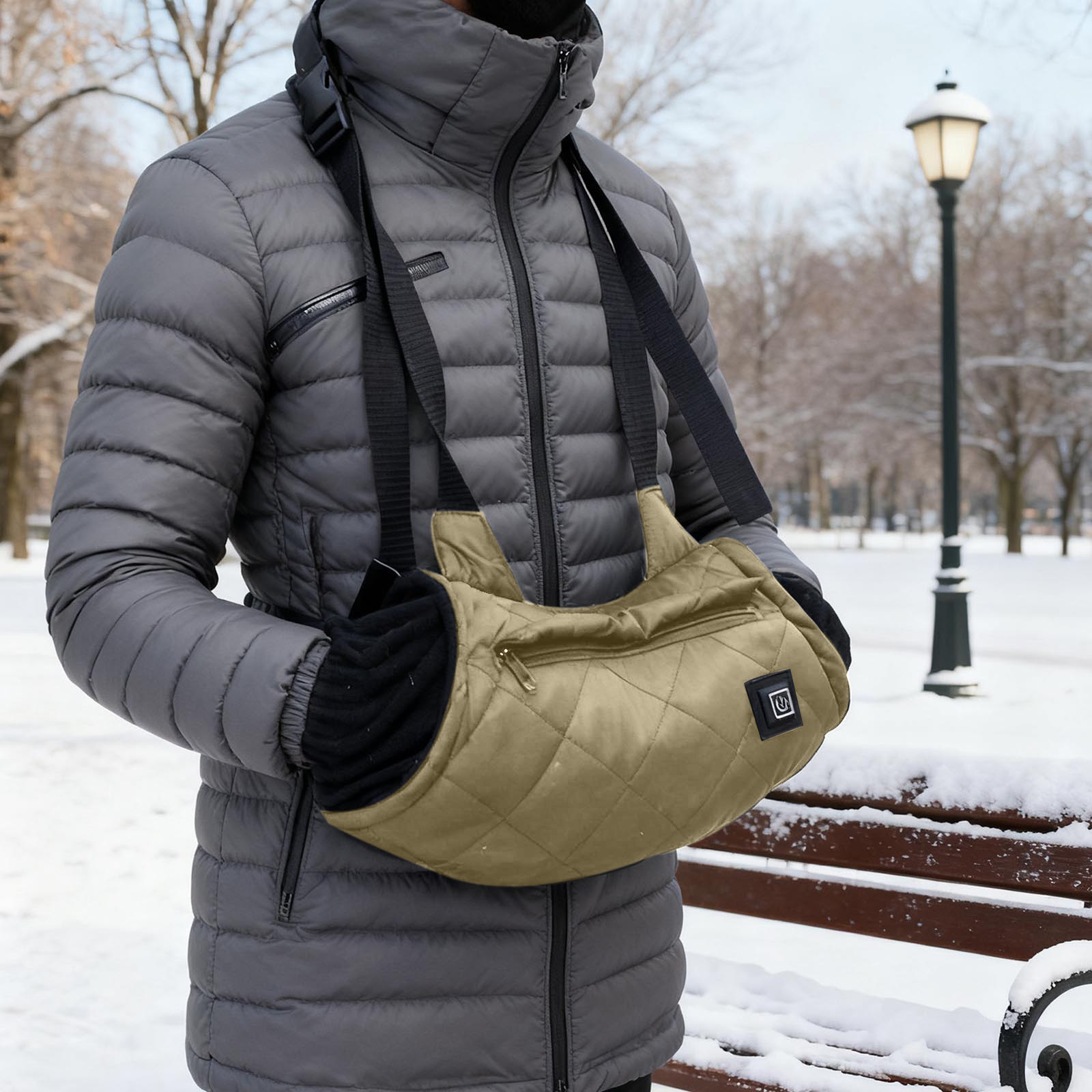 Rechargeable Hand Warmers&Heated Hand Muff for Outdoor Winter Activities,Electric Heated Hand Warmer Pouch with USB Connector,Fast Heating Thermal Insulation for Camping, Hiking