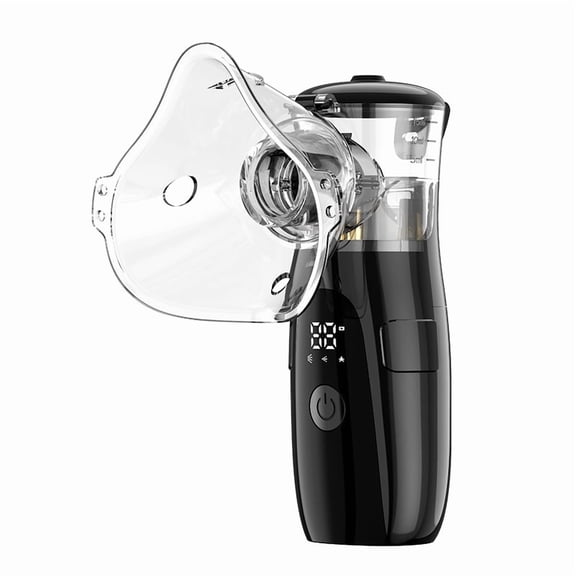 Rechargeable Handheld Atomizer with LED Display for Children - Clean, Quiet, and Large Mist Output - BLACK