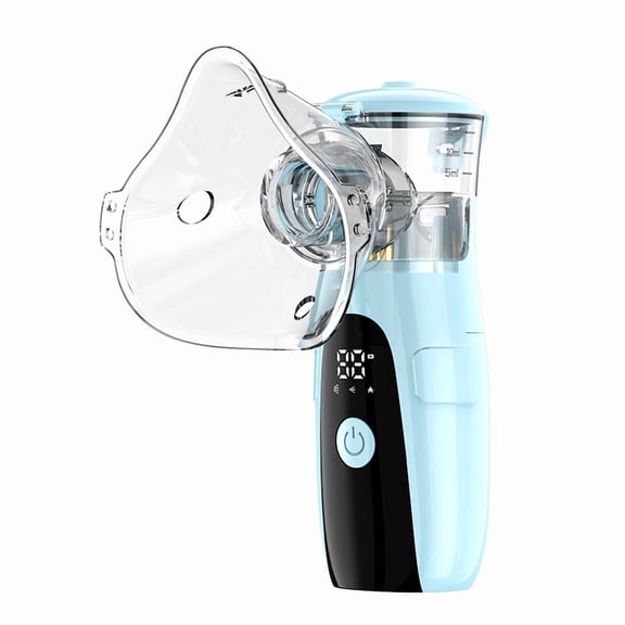 Rechargeable Handheld Atomizer with LED Display for Children - Clean, Quiet, and Large Mist Output - BLUE