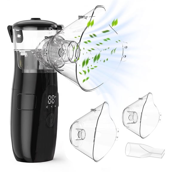 Rechargeable Handheld Atomizer with LED Display for Children - Clean, Quiet, and Large Mist Output-Black