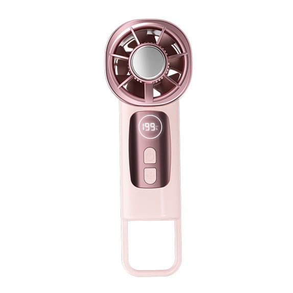 Rechargeable Handheld Fan with Cooling Plate Portable Cooler Fan 199 Stepless Speeds with Digital Display for Travel Outdoor Office Women Men Gifts (Pink)