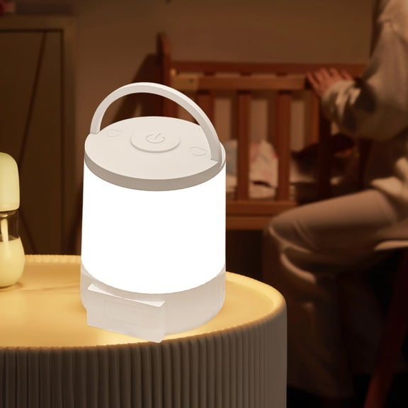 Rechargeable Handheld LED Night Light with Touch Control | Portable Desk Lamp for Bedroom, Dorm & Travel | White Plastic Ambient Light