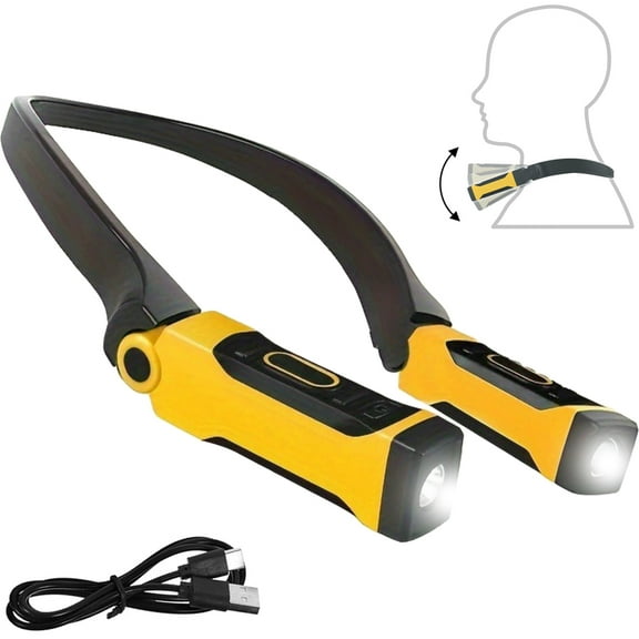 Rechargeable Hands-Free LED Neck Light,Adjustable Brightness for Reading, Camping, Night Runs & Repairs