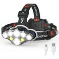 thumbnail image 1 of Rechargeable Headlamp,20000 High Lumen Bright 8 LED Head Lamp with Red White Light, IPX4 Waterproof Headlight,8 Mode Head Flashlight for Outdoor Running Hunting Fishing Hiking Camping Gear, 1 of 7