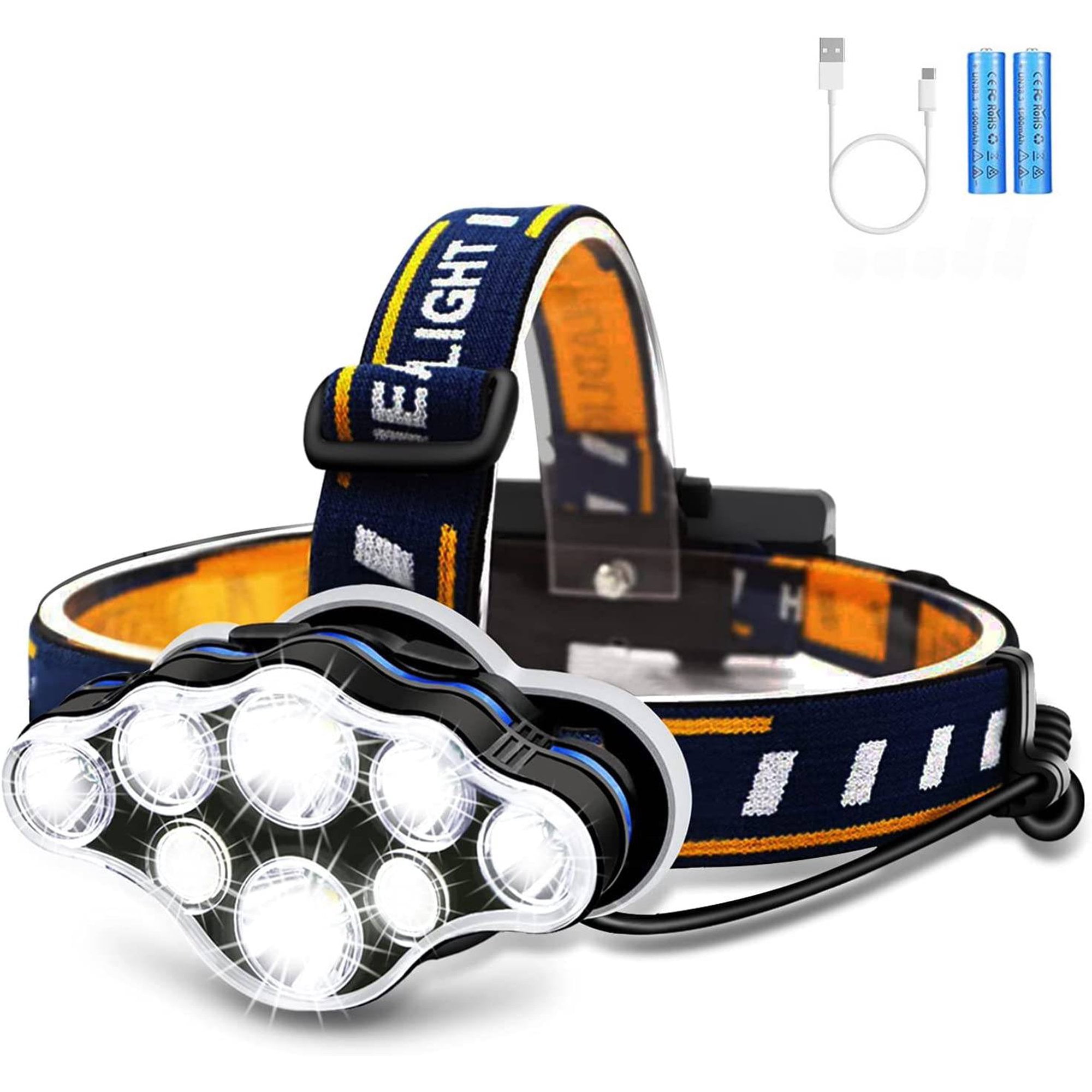 18000 Lumen LED Headlamp – USB Rechargeable With 8 Light Modes