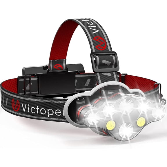 Rechargeable Headlamp, 8 LED High Lumen Super Bright Headlights with Red Light, USB Waterproof Head Flashlight, 8 Mode Head Lamp for Outdoor Running Fishing Working Camping Gear