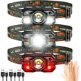 thumbnail image 1 of Rechargeable Headlamp Flashlight 3-Pack, 2000 Lumen Super Bright LED Headlight with Red Light, Motion Sensor for Adults Kid, Waterproof Lightweight Head, 1 of 6