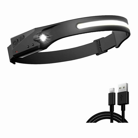 Rechargeable Headlamp, LED Headlamp, 230 Lumen Headlamp with 5 Lighting Modes, Bright Headlamp for Kids and Adults, Motion Sensor Control, for Camping,