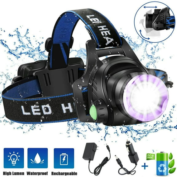 Rechargeable Headlamp,Led Head Lamp Waterproof 2000 Lumen Brightest LED Headlight Flashlight with Red Lights, Extreme Bright Headlamps with 3 Modes for Outdoor Camping Cycling Fishing