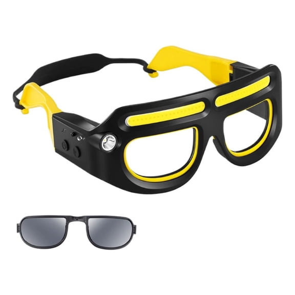 Rechargeable Headlamp, Motion Head Light, LED Safety Glasses, Super Bright with Wide Angle, for Running Cycling Outdoor Work, Waterproof and Adjustable.