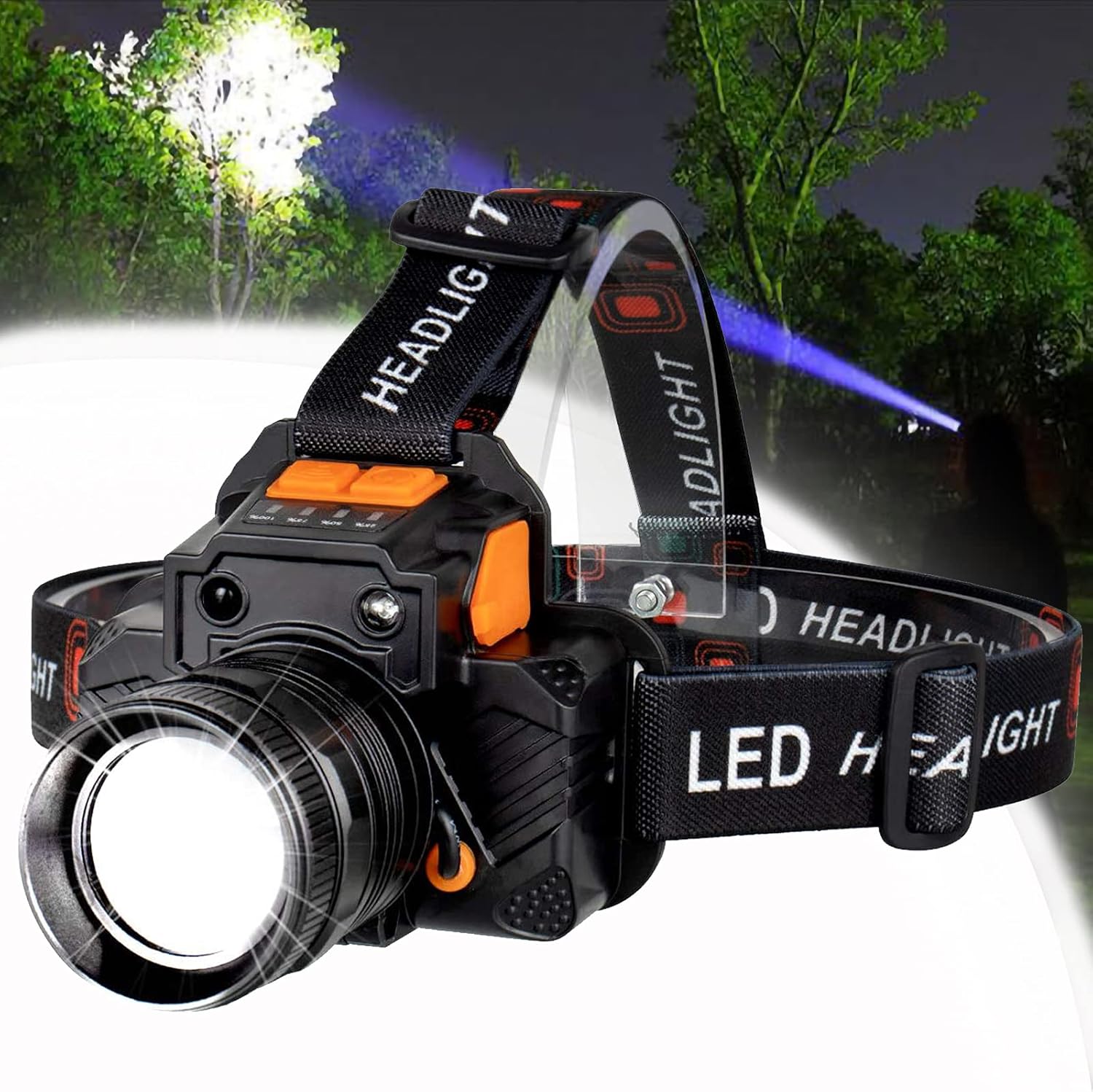 Rechargeable Headlamp with Motion Sensor,Led Headlamp，Hiking Headlamp，High Lumens USB Rechargeable Motion Sensor Head Lamps with Power Bank Function