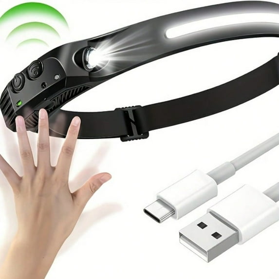 Rechargeable Headlamp with Red Light & USB-C, Long Runtime for Running & Camping