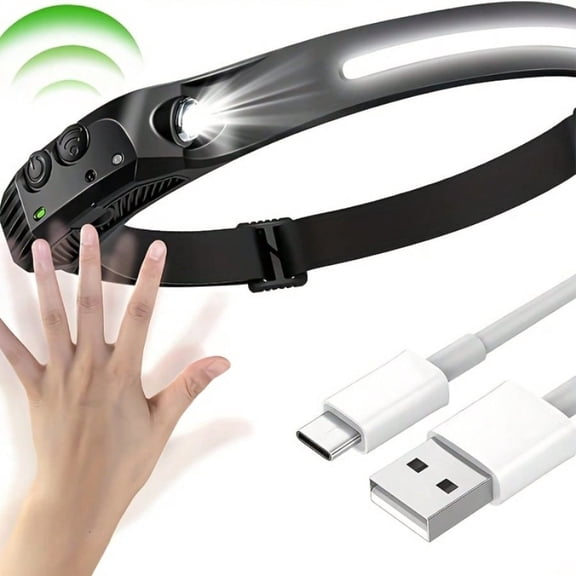 Rechargeable Headlamp with Red Light & USB-C, Long Runtime for Running & Camping