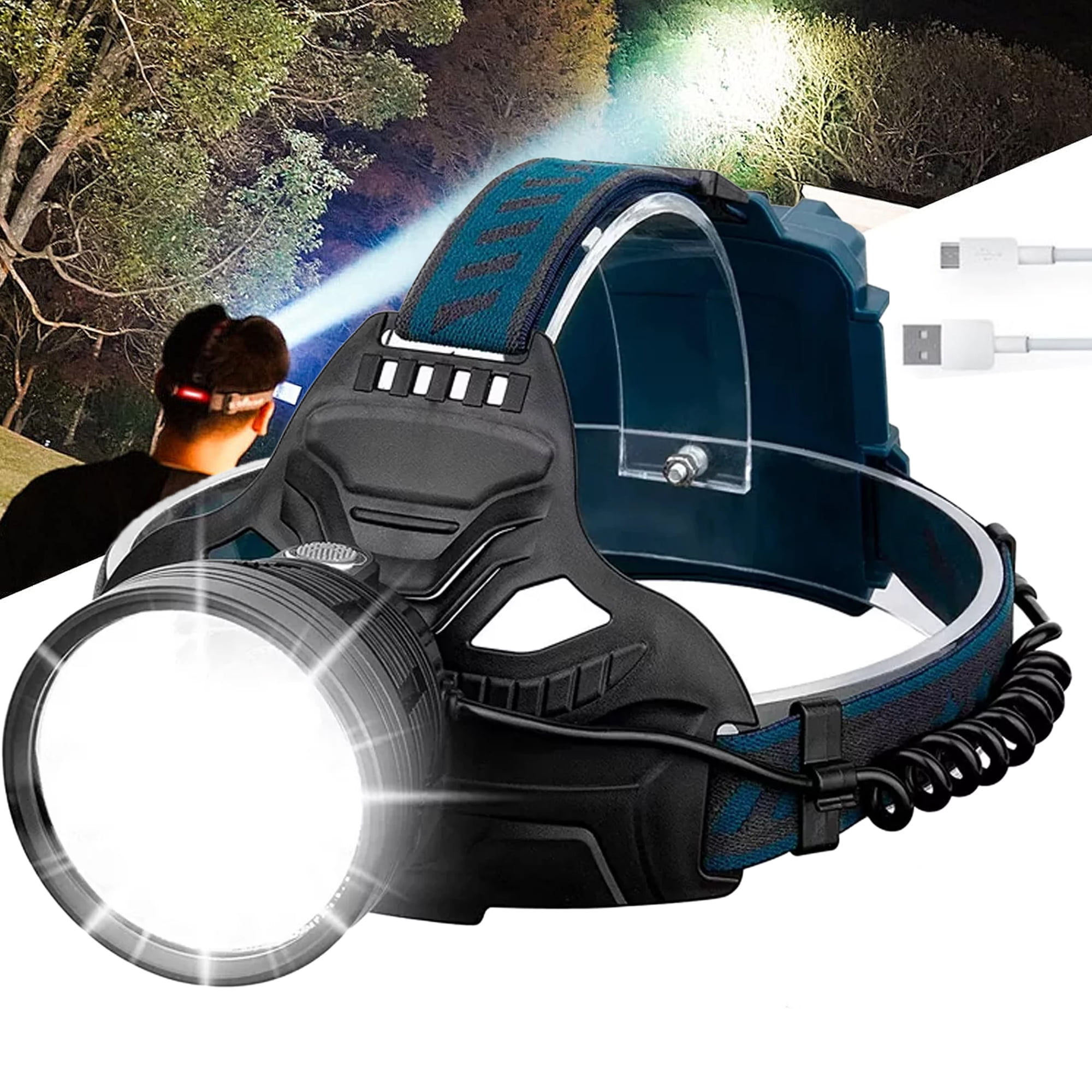 Rechargeable Headlamps for Adults 90000 Lumen Super Bright Headlamp