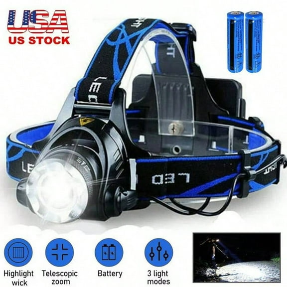 Rechargeable Headlights, Large Battery-Powered Headband Lights, 1500 Lumens High-Brightness Zoom LED Headlights, With 4 Modes And Adjustable Headbands, Suitable For Outdoor Camping, Running, Cycling