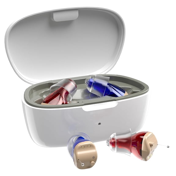 Hearing Aids for Seniors, Invisible Hearing Amplifiers with Noise Cancelling, Rechargeable Hearing Aids, Comfort In-ear Hearing Devices for Severe Hearing Loss Adults
